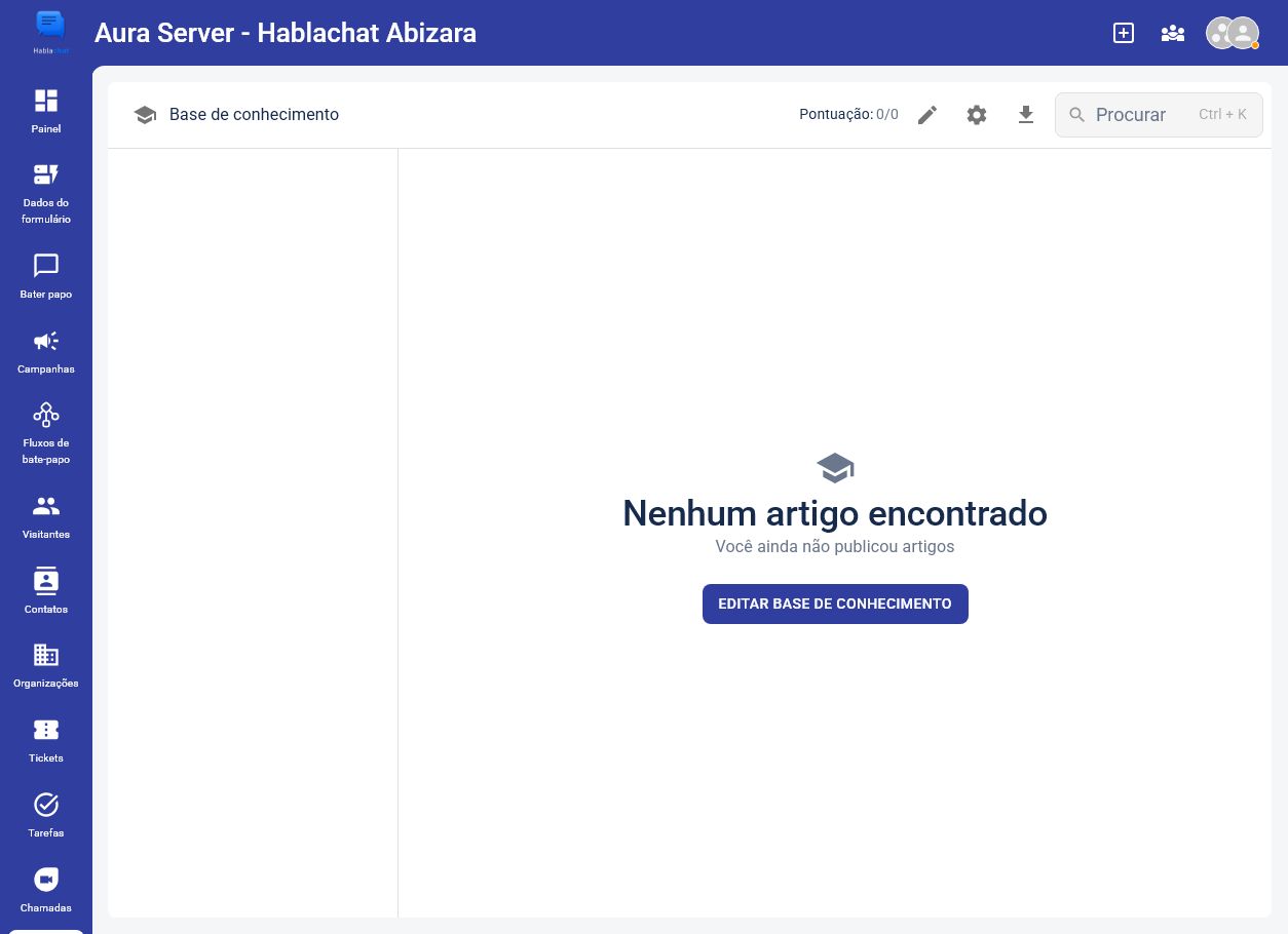 Base de conhecimento sem artigos publicados